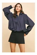 LOOSE FIT LONG SLV BOUSE