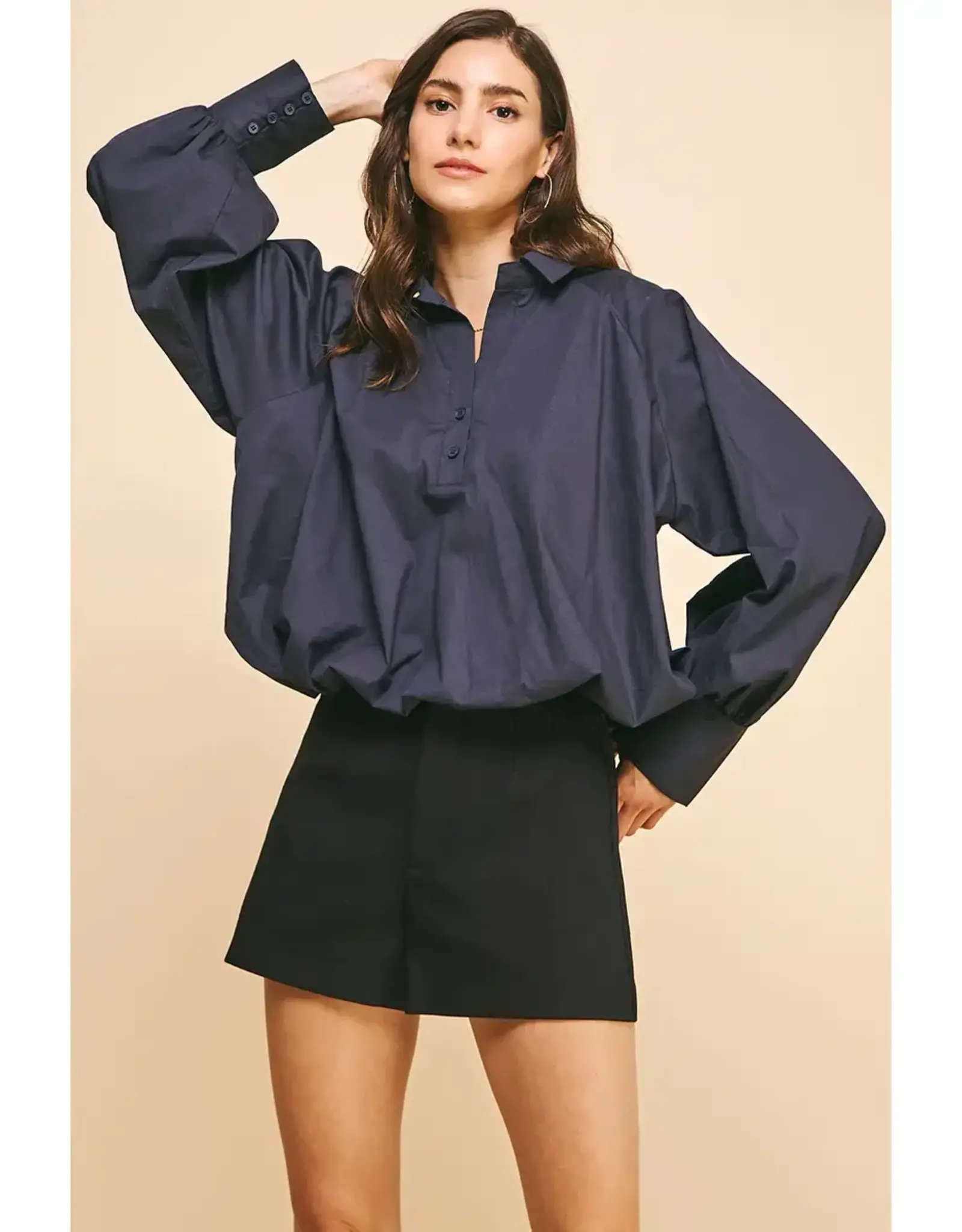LOOSE FIT LONG SLV BOUSE