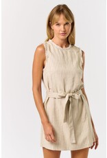 FRINGE HEM MINI DRESS W/BELT
