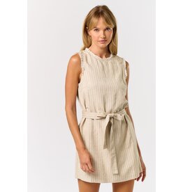 FRINGE HEM MINI DRESS W/BELT