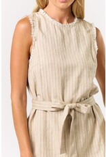 FRINGE HEM MINI DRESS W/BELT