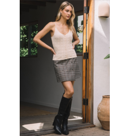 PLAID BUTTONED MINI SKIRT