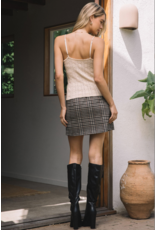 PLAID BUTTONED MINI SKIRT