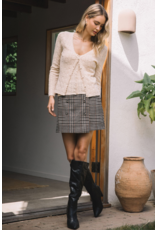 PLAID BUTTONED MINI SKIRT