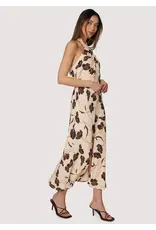 FALL FLORAL HALTER NECK SLIT MIDI