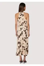 FALL FLORAL HALTER NECK SLIT MIDI
