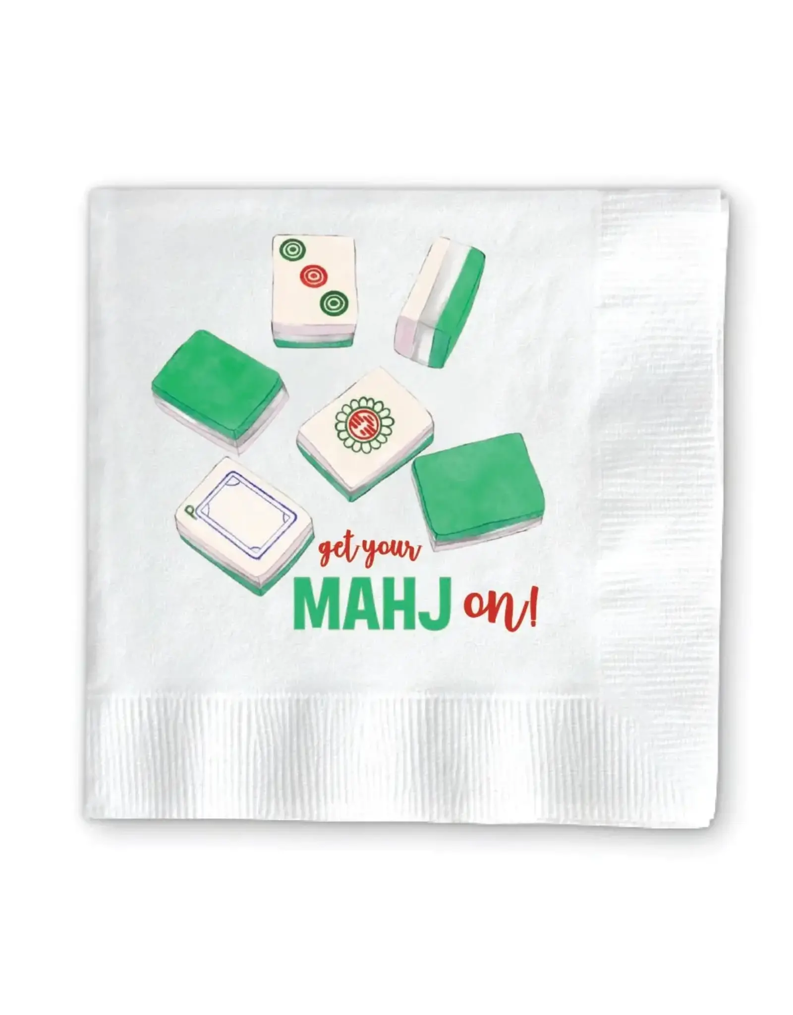 GET YOUR MAHJ ON COCKTAIL NAPKIN