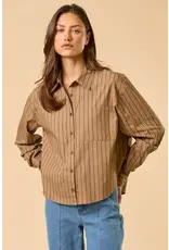 STRIPED BUTTON DOWN BLOUSE