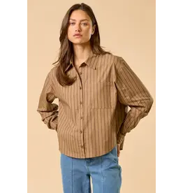STRIPED BUTTON DOWN BLOUSE