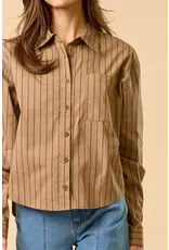 STRIPED BUTTON DOWN BLOUSE