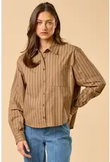 STRIPED BUTTON DOWN BLOUSE