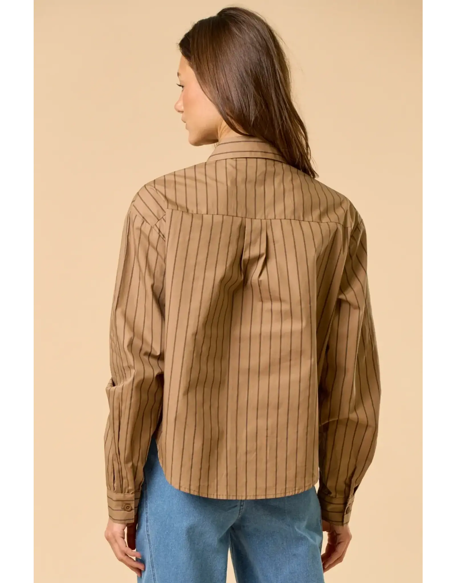 STRIPED BUTTON DOWN BLOUSE