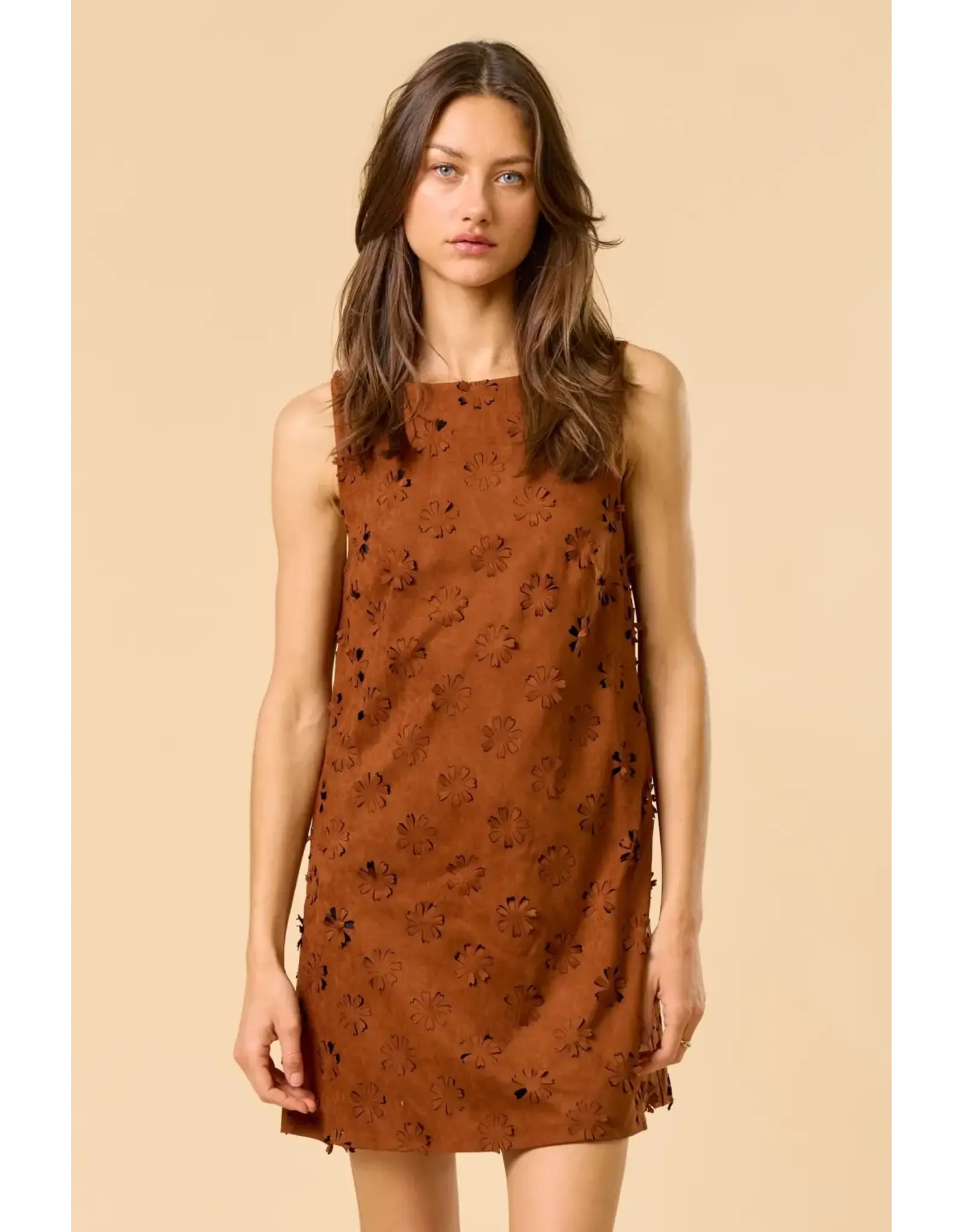 FLOWER CUT OUT SUEDE MINI