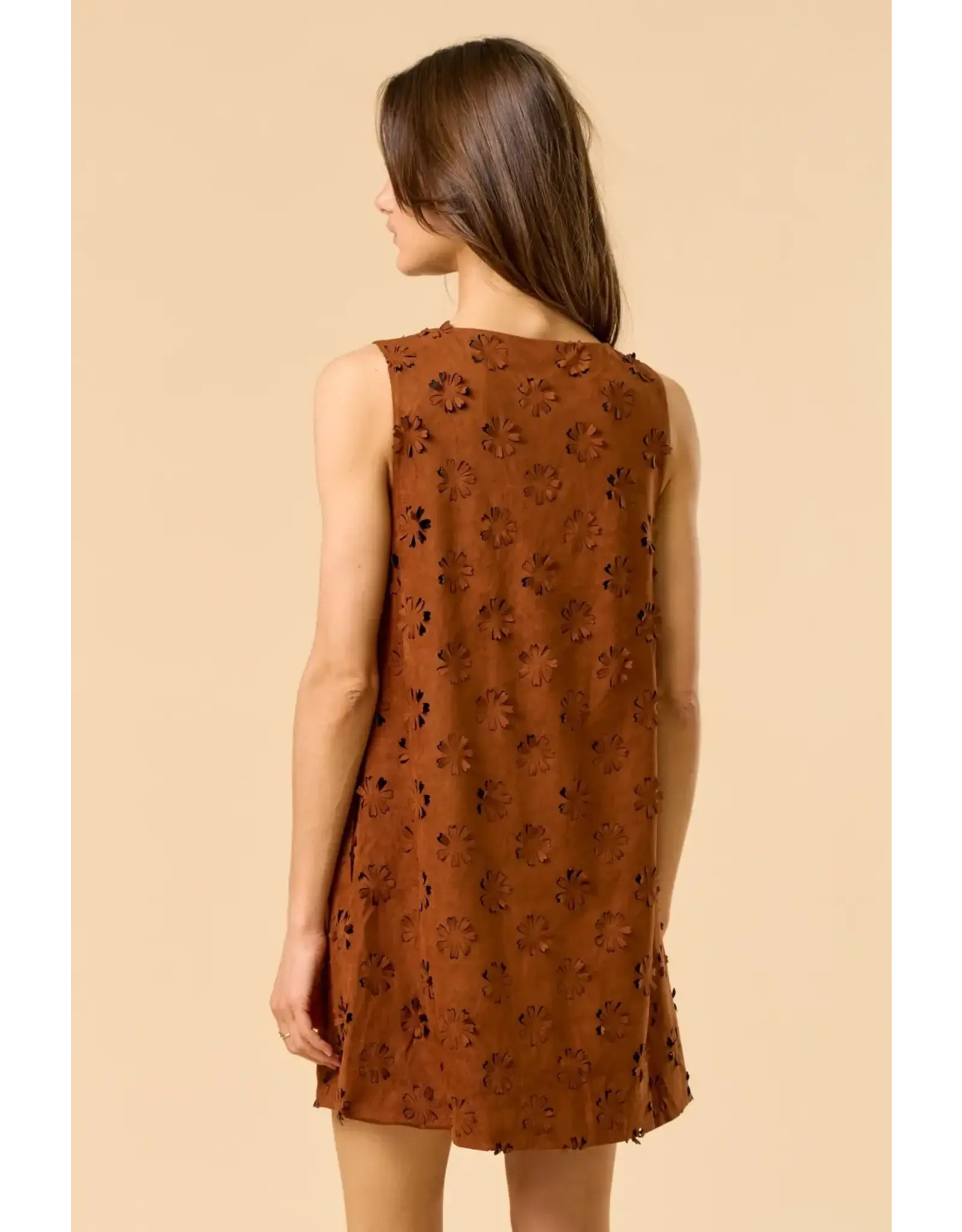 FLOWER CUT OUT SUEDE MINI