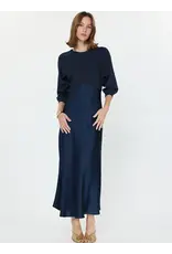 3/4 SLV MIXED MEDIA DRESS