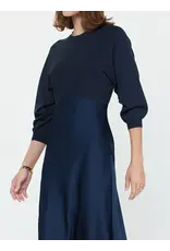 3/4 SLV MIXED MEDIA DRESS