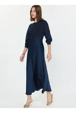 3/4 SLV MIXED MEDIA DRESS