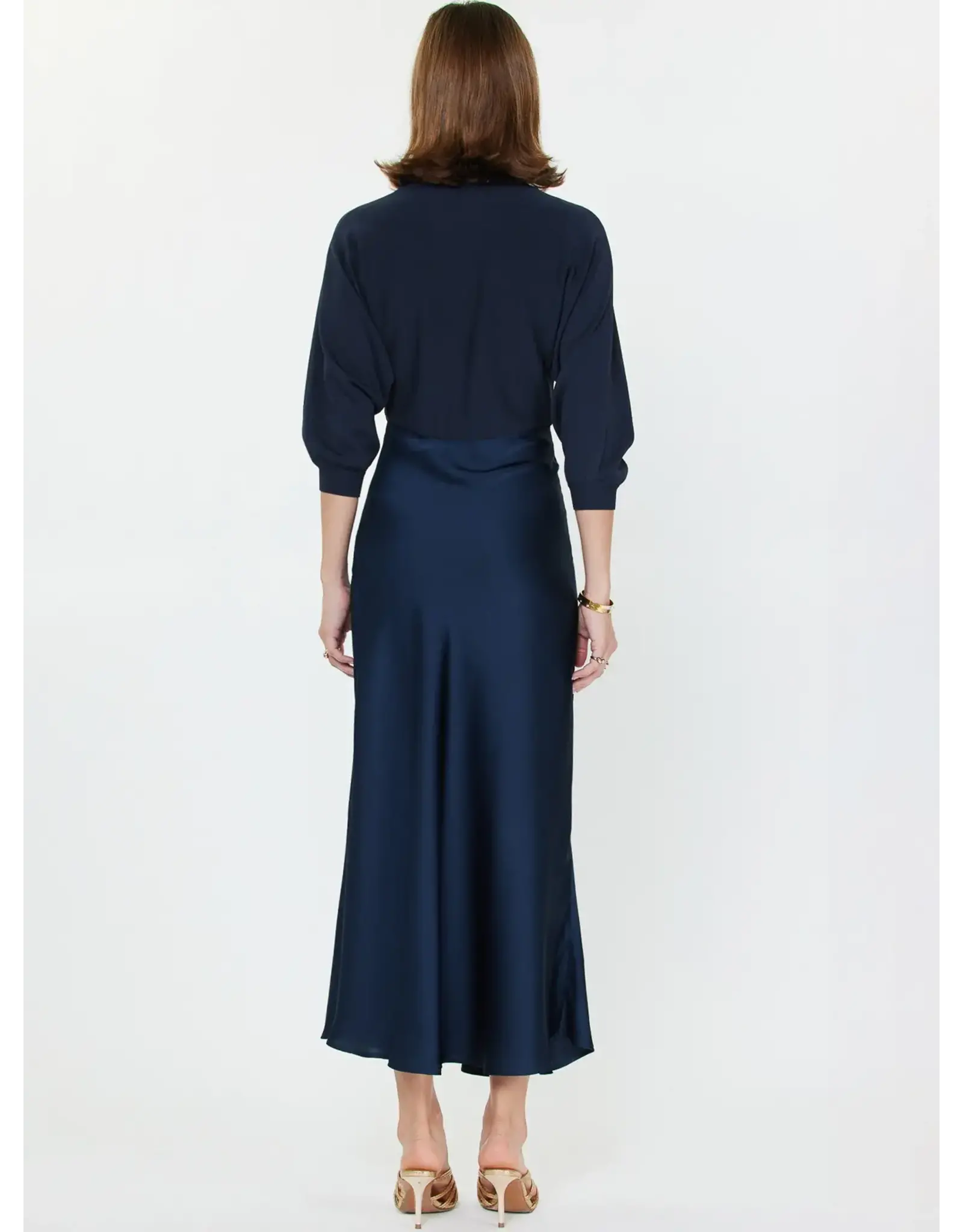 3/4 SLV MIXED MEDIA DRESS