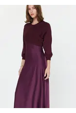 3/4 SLV MIXED MEDIA DRESS