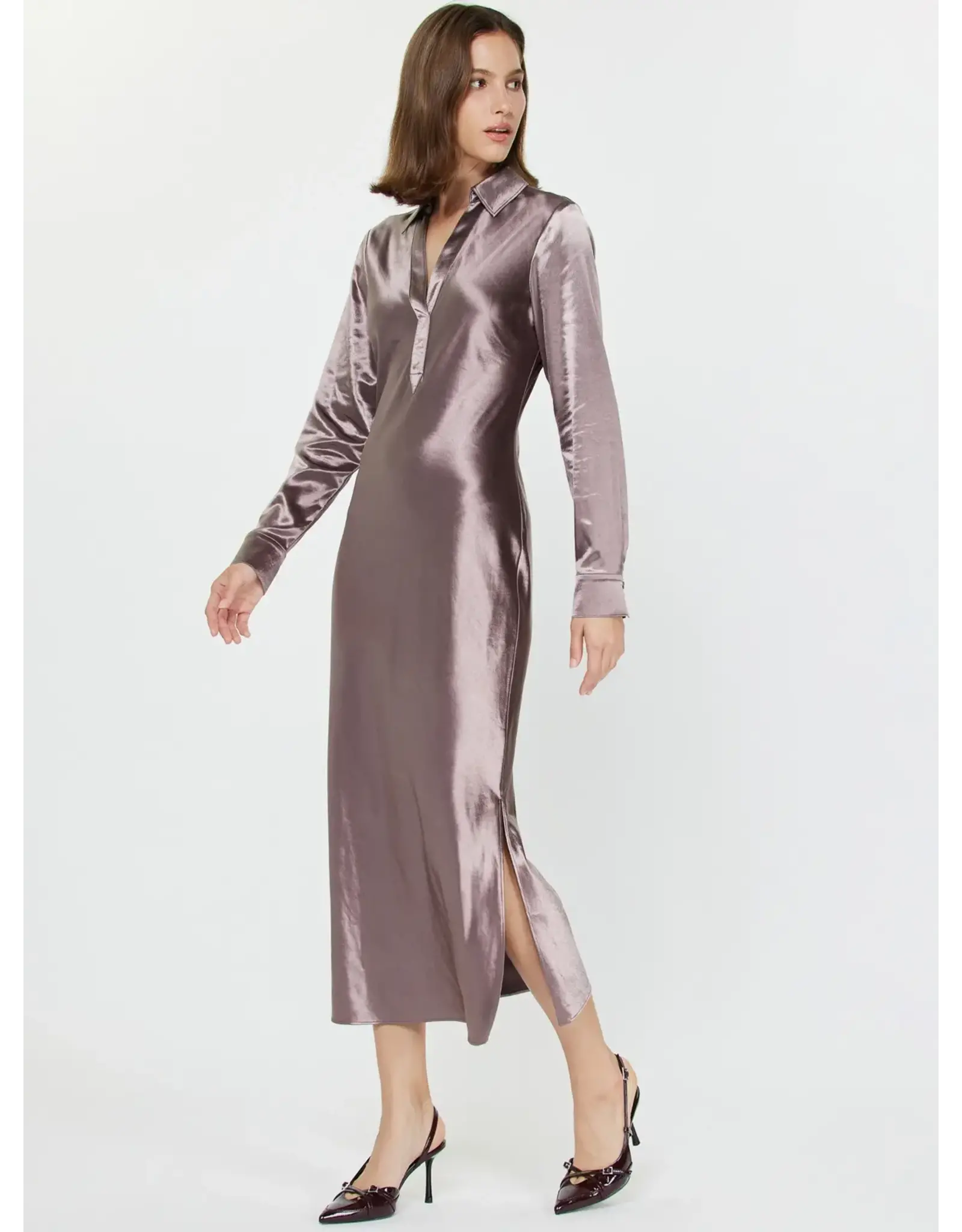 LSLV SILKY SHIRT DRESS