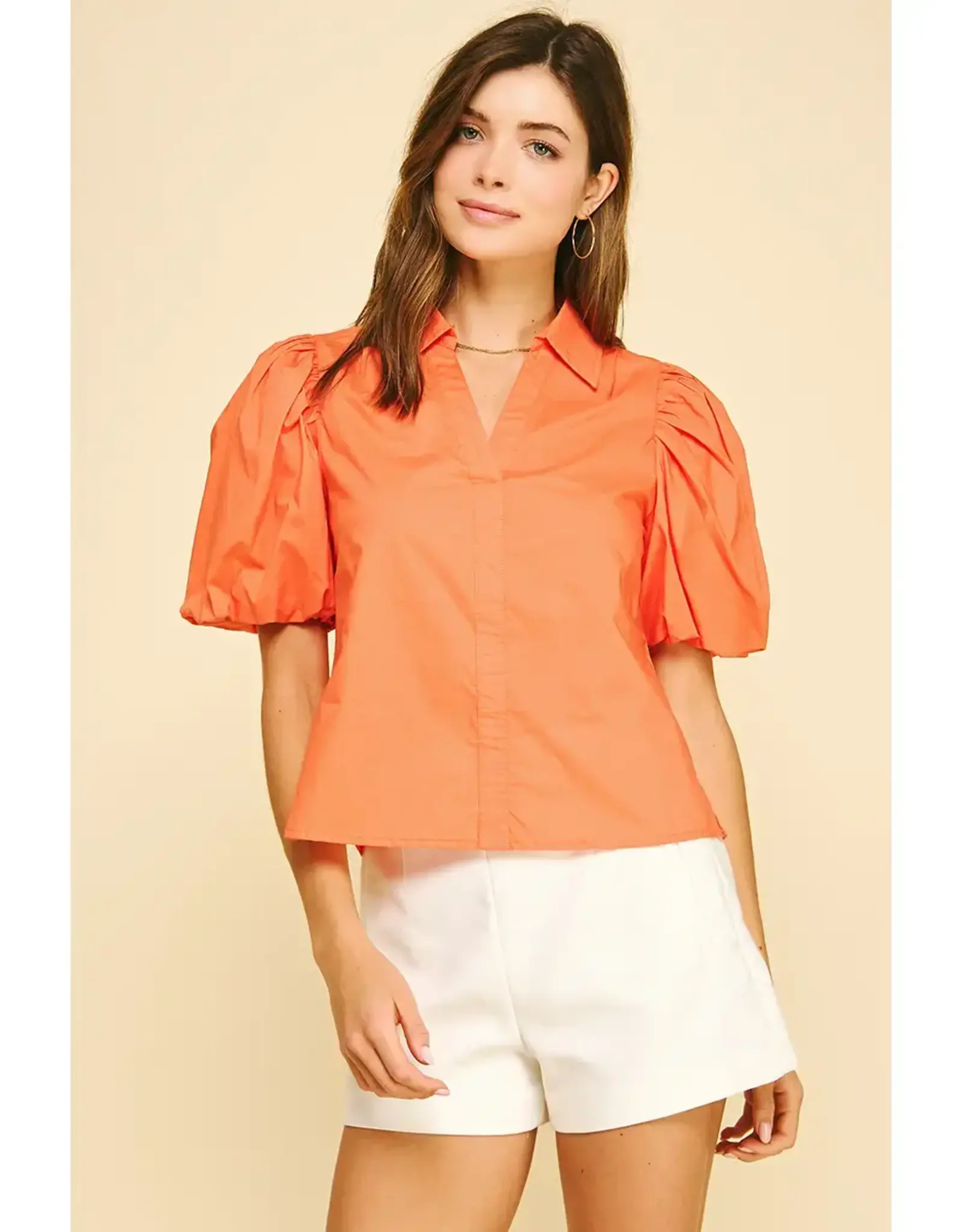 BUBBLE SLEEVE BLOUSE