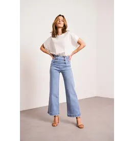 DOUBLE BUTTON ANKLE FLARE JEAN