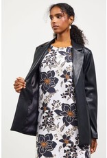 FAUX LEATHER OPEN BLAZER