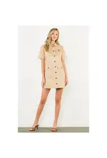 UTILITY POCKET BUTTON FRONT MINI DRESS