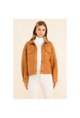 SUEDE BUTTON UP JACKET