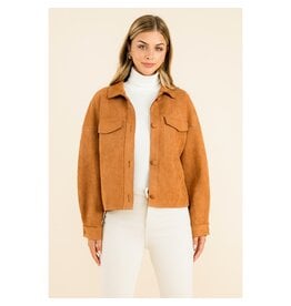 SUEDE BUTTON UP JACKET