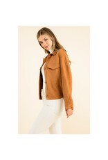 SUEDE BUTTON UP JACKET