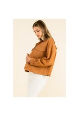 SUEDE BUTTON UP JACKET