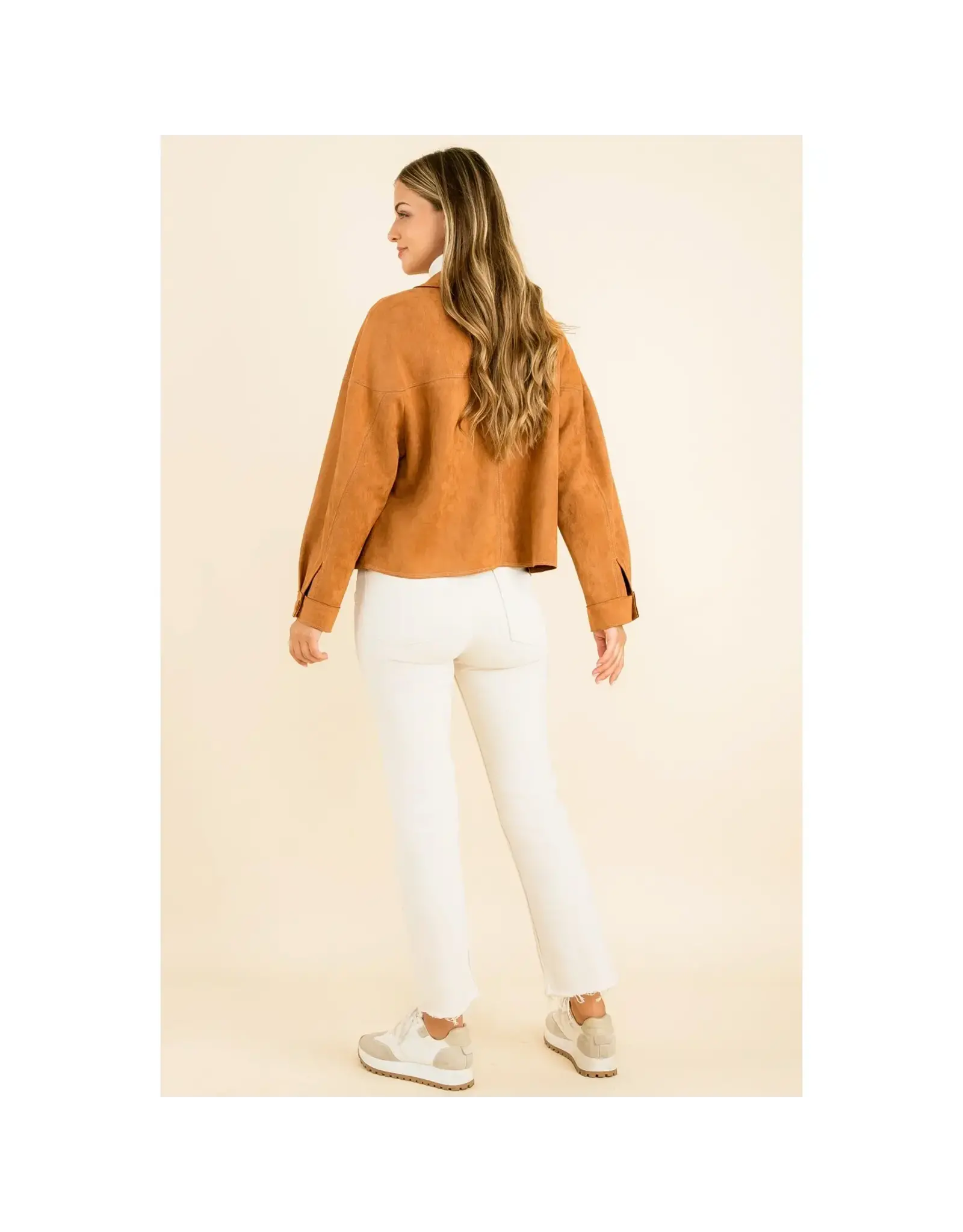 SUEDE BUTTON UP JACKET