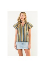 STRIPE V NECK TOP