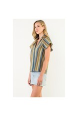 STRIPE V NECK TOP
