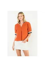 SSLV CORDUROY VNECK TOP