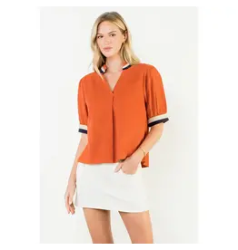 SSLV CORDUROY VNECK TOP
