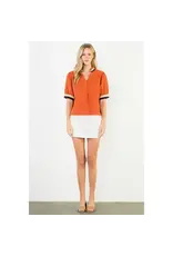 SSLV CORDUROY VNECK TOP