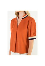 SSLV CORDUROY VNECK TOP