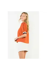 SSLV CORDUROY VNECK TOP