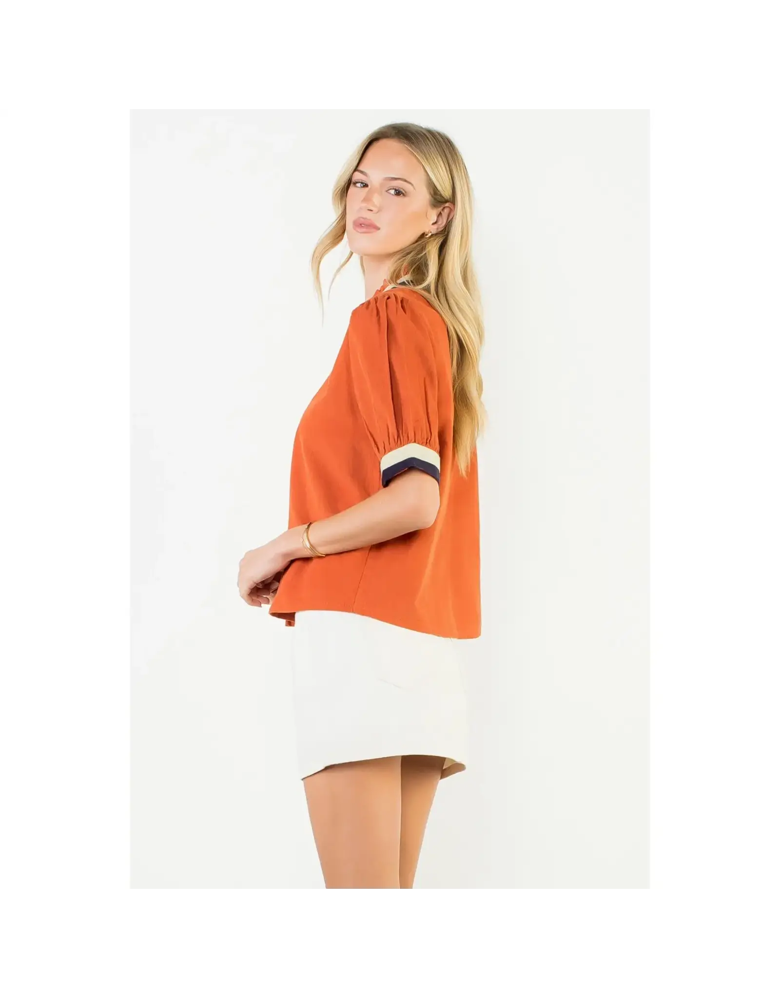 SSLV CORDUROY VNECK TOP