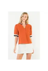 SSLV CORDUROY VNECK TOP