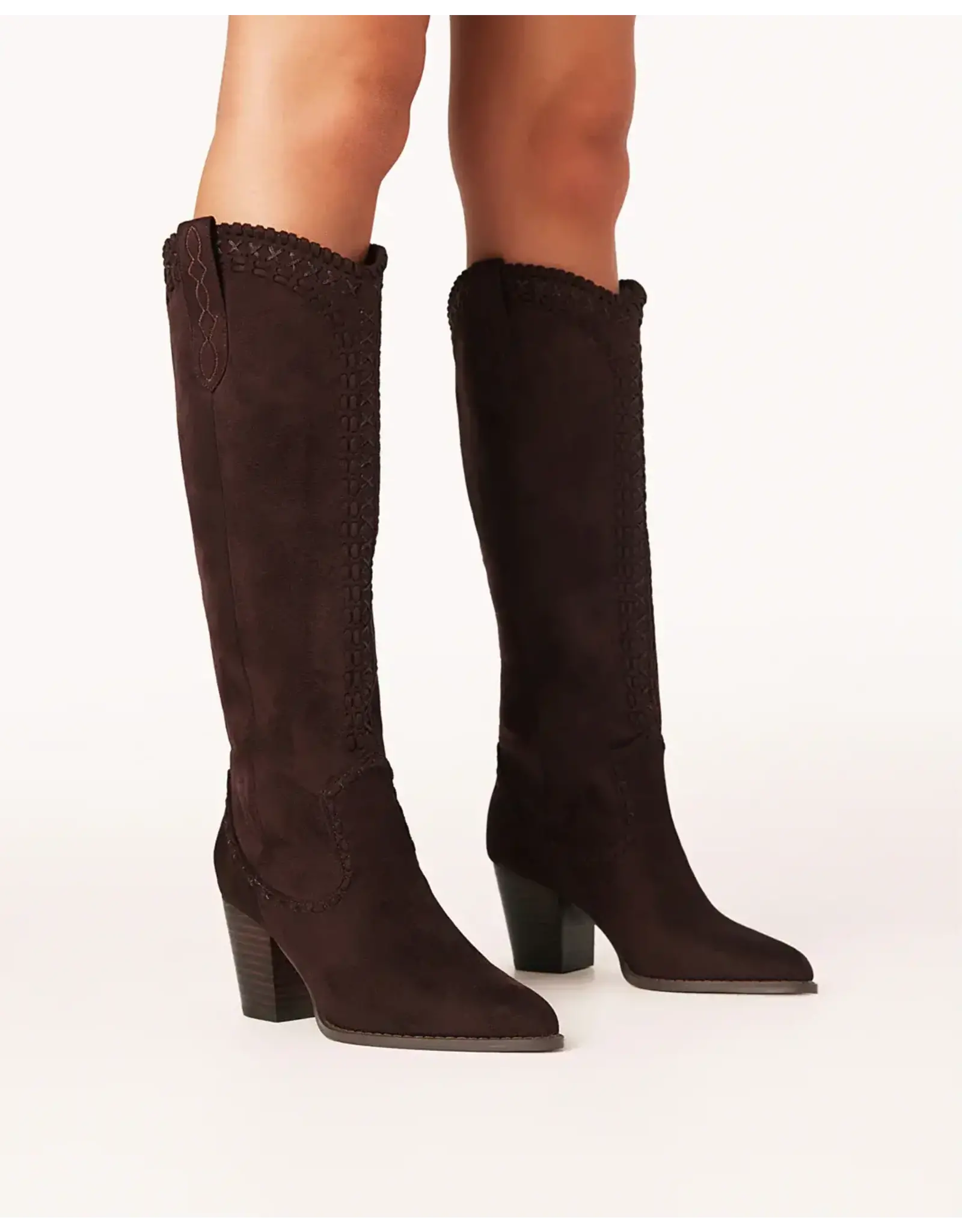 SUEDE CROSS STITCH TALL BOOT