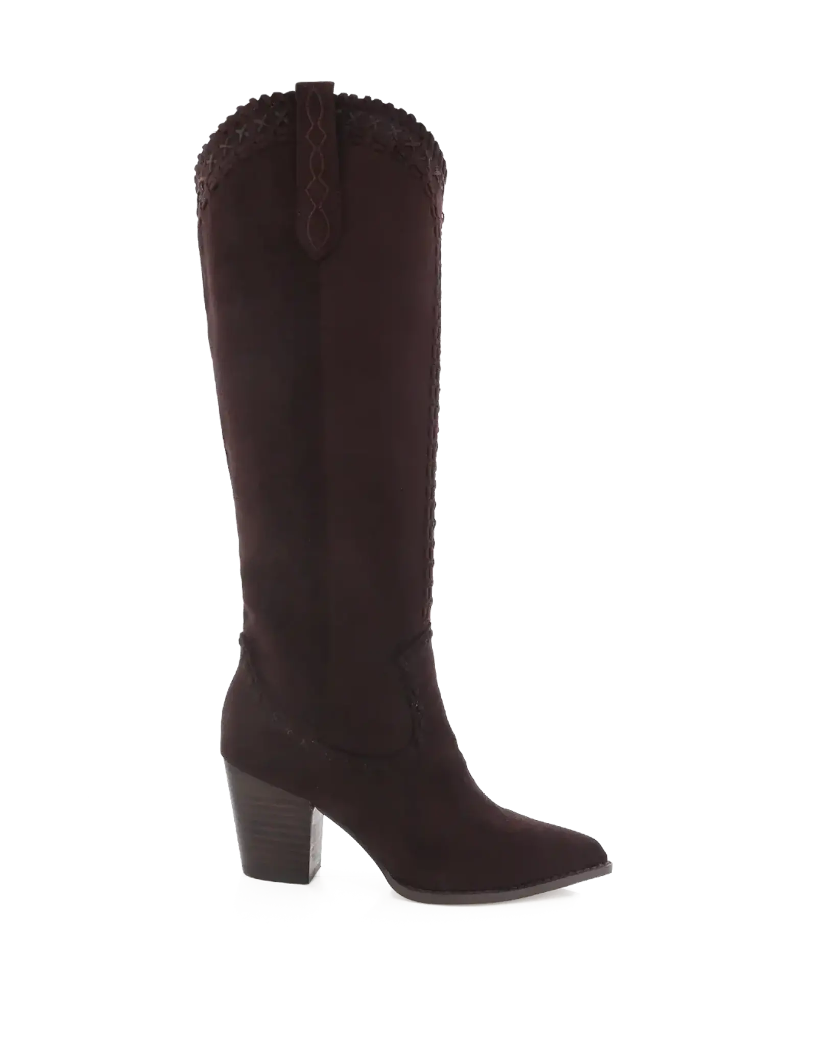 SUEDE CROSS STITCH TALL BOOT