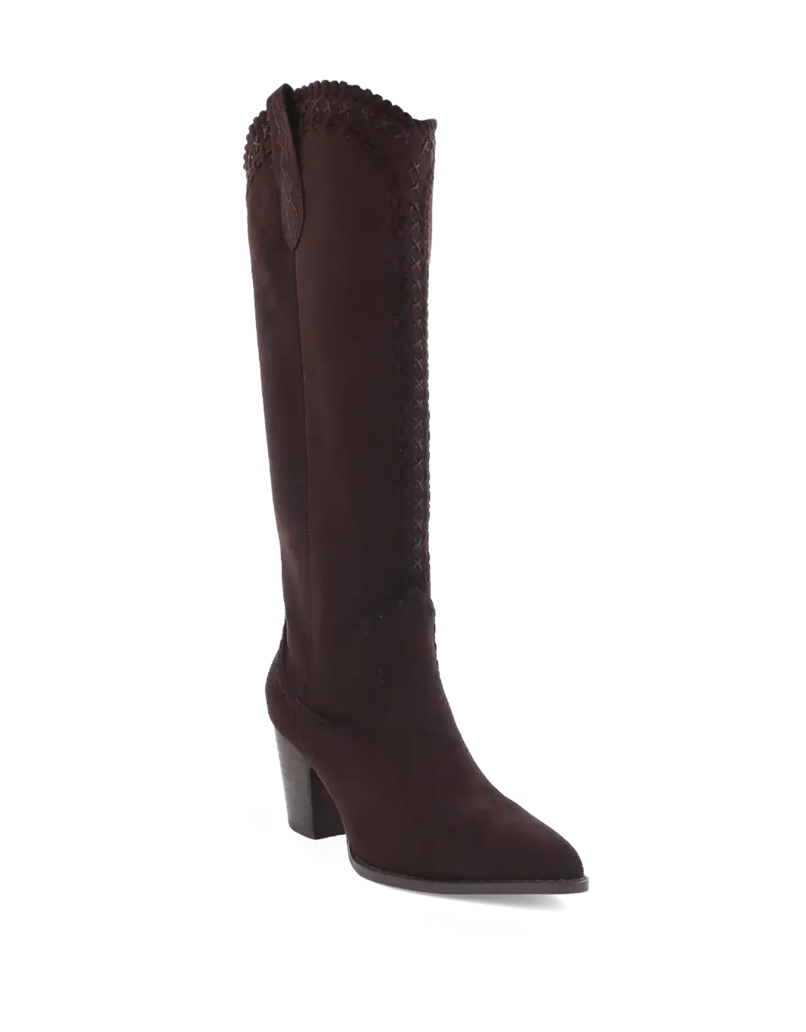 SUEDE CROSS STITCH TALL BOOT