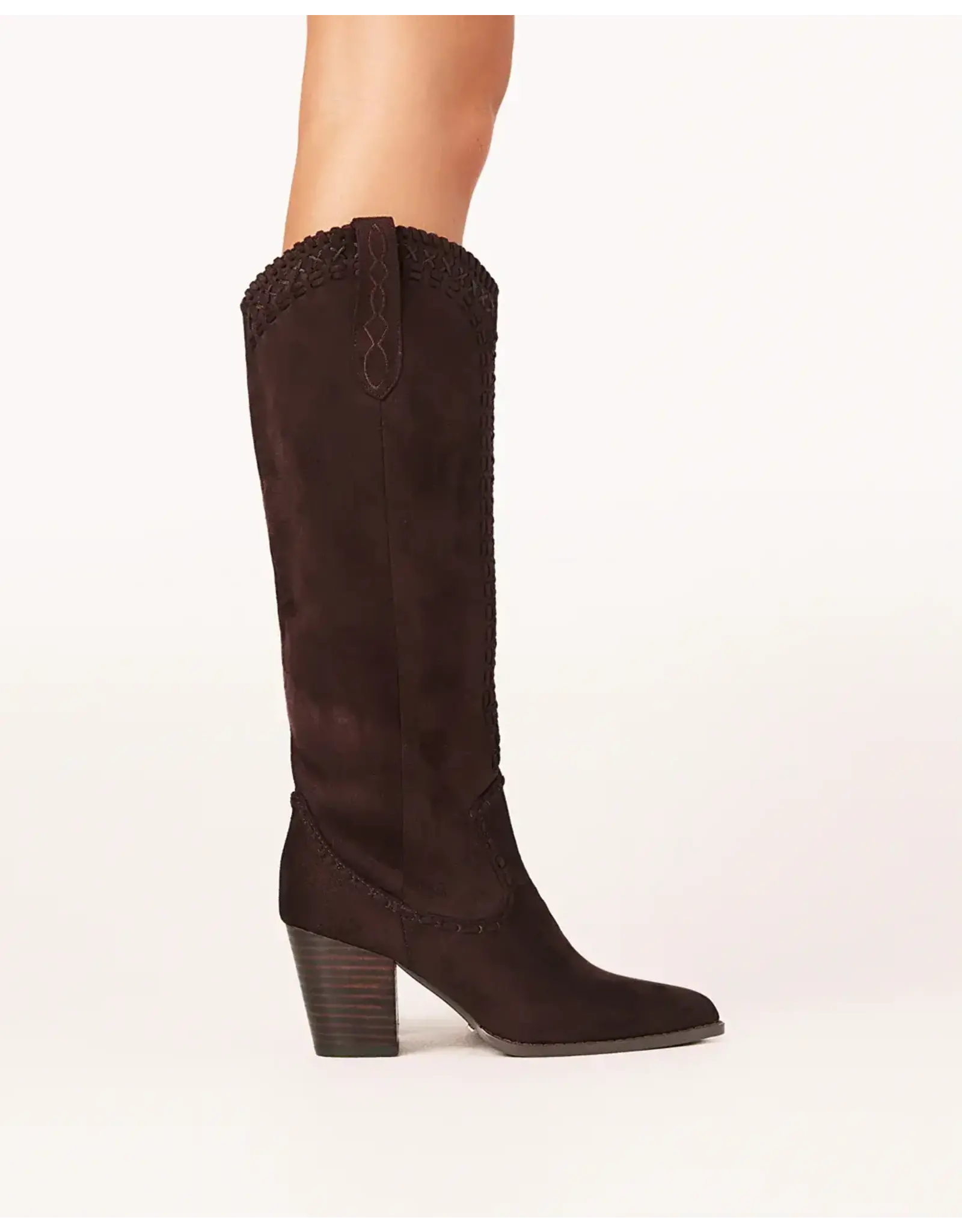 SUEDE CROSS STITCH TALL BOOT