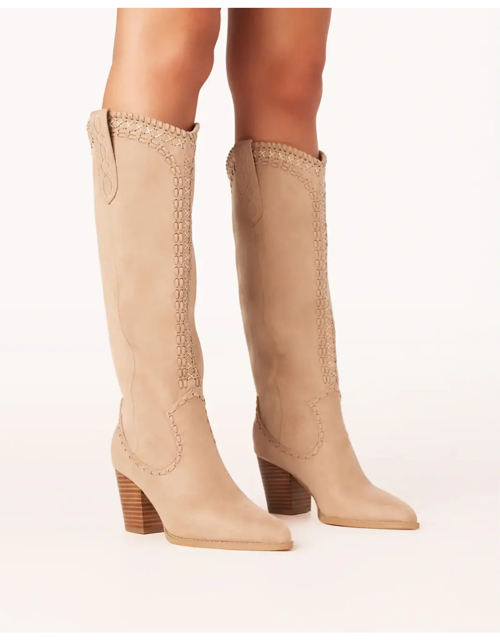 SUEDE CROSS STITCH TALL BOOT