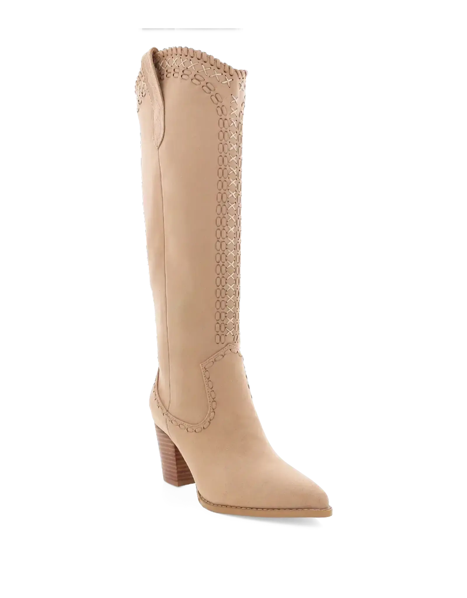 SUEDE CROSS STITCH TALL BOOT