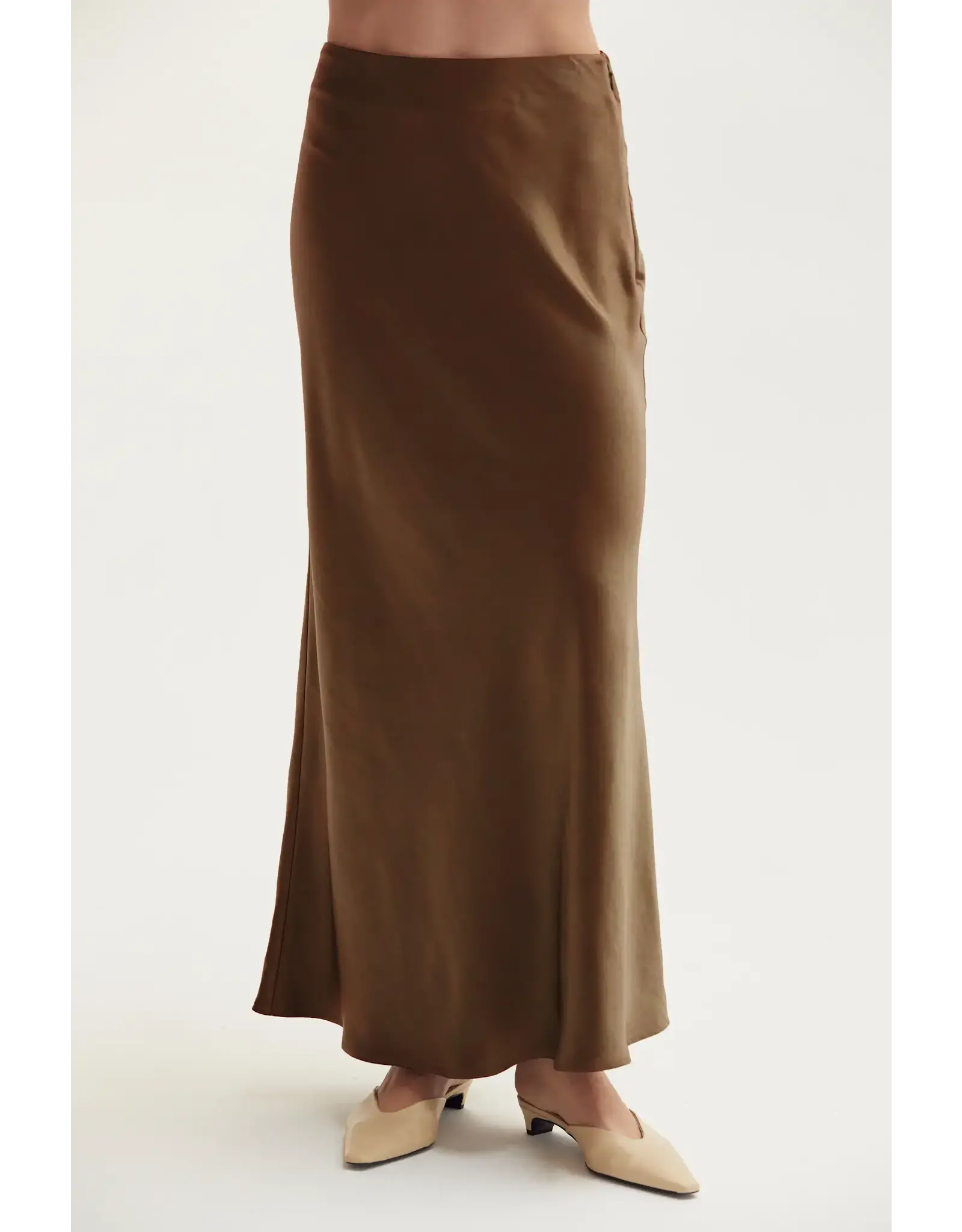 GABRIELLE SATIN MIDI SKIRT