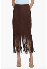 SUEDE FRINGE MIDI SKIRT